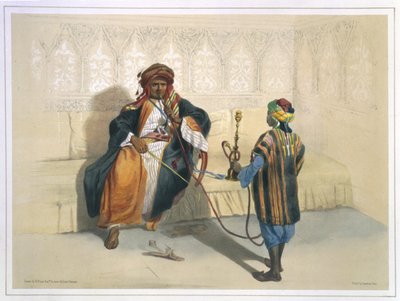 Ein arabischer Scheich beim Rauchen, Illustration aus 